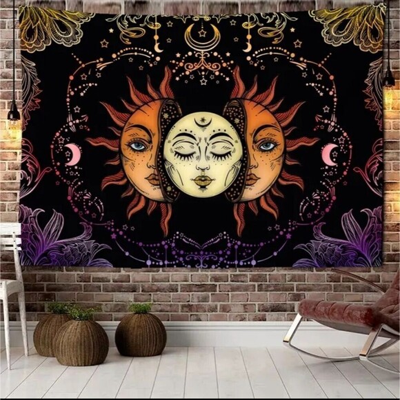 CONSTELLATION Sun Moon stars tapestry boho vibes mandala - Picture 2 of 5